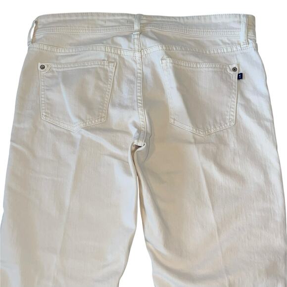 Pilcro Embroidered Jeans Anthropologie Boyfriend Mid Rise Cream - Picture 7 of 14